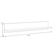 Wandboard >HAVANNA< in Alteiche Dekor - 160x25,6x21,9cm (BxHxT)