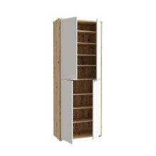 Schuhschrank >Alanna< 4 Türen, Secret grey / Artisan Eiche Dekor - 74,5x191,9x34,9 (B/H/T)