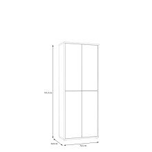 Schuhschrank >Alanna< 4 Türen, Secret grey / Artisan Eiche Dekor - 74,5x191,9x34,9 (B/H/T)