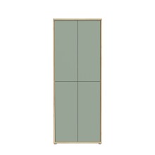 Schuhschrank >Alanna < 4 Türen, Salbei / Artisan Eiche Dekor - 74,5x191,9x34,9 (BxHxT)