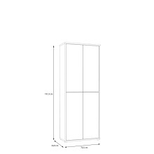 Schuhschrank >Alanna < 4 Türen, Salbei / Artisan Eiche Dekor - 74,5x191,9x34,9 (BxHxT)