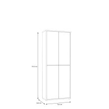 Schuhschrank >Alanna < 4 Türen, Salbei / Artisan Eiche Dekor - 74,5x191,9x34,9 (BxHxT)