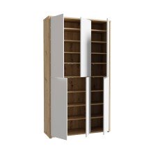 Schuhschrank >Alanna< 6 Türen, Secret grey/ Artisan Eiche Dekor - 109,2x191,9x34,9cm (B/H/T)