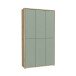 Schuhschrank >Alanna< 6 Türen, Salbei / Artisan Eiche Dekor - 109,2x191,9x34,9 cm (B/H/T)