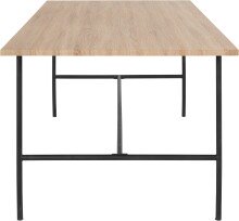 Esstisch >Tromsø< 200x100 cm in Eiche-Optik mit schwarzem Metallgestell