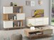 Bücherregal >Sundsvall< 120x130 cm in Eiche-Optik mit 3 Türen, Weiß
