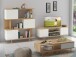 Bücherregal >Sundsvall< 120x130 cm in Eiche-Optik mit 3 Türen, Weiß
