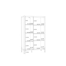 Highboard >ORIENTAL TREE<  3 Fächer, Bartex Eiche Dekor / Schwarz - 94,1x151,5x41,5cm (BxHxT)