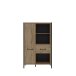 Highboard >ORIENTAL TREE<  3 Fächer, Bartex Eiche Dekor / Schwarz - 94,1x151,5x41,5cm (BxHxT)