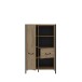 Highboard >ORIENTAL TREE<  3 Fächer, Bartex Eiche Dekor / Schwarz - 94,1x151,5x41,5cm (BxHxT)