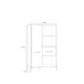 Highboard >ORIENTAL TREE<  3 Fächer, Bartex Eiche Dekor / Schwarz - 94,1x151,5x41,5cm (BxHxT)