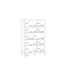 Highboard >ORIENTAL TREE< 3 Türen, Bartex Eiche Dekor / Schwarz - 94,1x151,5x41,5cm (BxHxT)