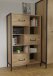 Highboard >ORIENTAL TREE< 3 Türen, Bartex Eiche Dekor / Schwarz - 94,1x151,5x41,5cm (BxHxT)