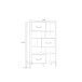 Highboard >ORIENTAL TREE< 3 Türen, Bartex Eiche Dekor / Schwarz - 94,1x151,5x41,5cm (BxHxT)