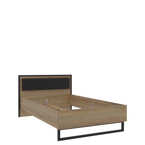 Bett >ORIENTAL TREE< Bartex Eiche Dekor / Schwarz Matt - 132,6x92,2x208,8cm (BxHxT)