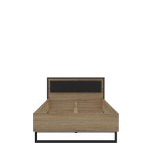 Bett >ORIENTAL TREE< Bartex Eiche Dekor / Schwarz Matt - 132,6x92,2x208,8cm (BxHxT)