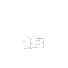 Nachtkommode >ORIENTAL TREE< 2 Schübe, Bartex Eiche Dekor - 46,3x33,7x40,8cm (BxHxT)