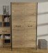 Kleiderschrank >ORIENTAL TREE< 2 Stangen, Bartex Eiche Dekor/ Schwarz - 109,1x199,9x62,2cm (B/H/T)