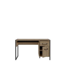 Schreibtisch >ORIENTAL TREE< Ablagefach, Bartex Eiche Dekor / Schwarz - 129,4x74,7x60,2cm (B/H/T)