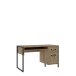 Schreibtisch >ORIENTAL TREE< Ablagefach, Bartex Eiche Dekor / Schwarz - 129,4x74,7x60,2cm (B/H/T)