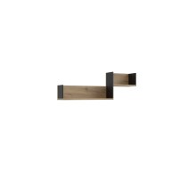 Wandboard >ORIENTAL TREE< Stufe, in Bartex Eiche Dekor / Schwarz - 122,5x42,9x21,9cm (BxHxT)