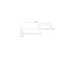 Wandboard >ORIENTAL TREE< Stufe, in Bartex Eiche Dekor / Schwarz - 122,5x42,9x21,9cm (BxHxT)