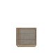 Kommode >SAVONA< LED, 3 Schübe, Beige Glanz / Eiche Antik Dekor - 103x98,2x42,3cm BxHxT