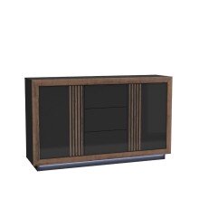 Sideboard >SAVONA< LED, Script-Schlameiche Dekor /...
