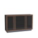Sideboard >SAVONA< LED, Script-Schlameiche Dekor / Schwarz - 162,7x98,2x42,3cm (B/H/T)