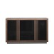 Sideboard >SAVONA< LED, Script-Schlameiche Dekor / Schwarz - 162,7x98,2x42,3cm (B/H/T)