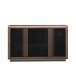 Sideboard >SAVONA< LED, Script-Schlameiche Dekor / Schwarz - 162,7x98,2x42,3cm (B/H/T)