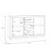 Sideboard >SAVONA< LED, Script-Schlameiche Dekor / Schwarz - 162,7x98,2x42,3cm (B/H/T)