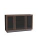 Sideboard >SAVONA< LED, Script-Schlameiche Dekor / Schwarz - 162,7x98,2x42,3cm (B/H/T)