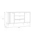 Sideboard >JOAKIMIS< Lamelle, Mauvella Eiche Dekor / Schwarz - 159,5x86,2x41,5cm (BxHxT)