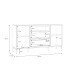 Sideboard >JOAKIMIS< Lamelle, Mauvella Eiche Dekor / Schwarz - 159,5x86,2x41,5cm (BxHxT)