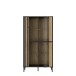 Glasvitrine >JOAKIMIS< Lamelle, Mauvella Eiche Dekor / Schwarz - 87x162,2x41,5cm (BxHxT)
