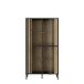 Glasvitrine >JOAKIMIS< Lamelle, Mauvella Eiche Dekor / Schwarz - 87x162,2x41,5cm (BxHxT)
