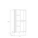 Glasvitrine >JOAKIMIS< Lamelle, Mauvella Eiche Dekor / Schwarz - 87x162,2x41,5cm (BxHxT)