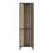 Glasvitrine >JOAKIMIS< Lamelle, Mauvella Eiche Dekor / Schwarz - 59x197,4x41,5cm (BxHxT)