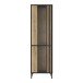 Glasvitrine >JOAKIMIS< Lamelle, Mauvella Eiche Dekor / Schwarz - 59x197,4x41,5cm (BxHxT)