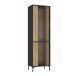 Glasvitrine >JOAKIMIS< Lamelle, Mauvella Eiche Dekor / Schwarz - 59x197,4x41,5cm (BxHxT)