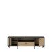 TV-Board >JOAKIMIS< Lamelle, Mauvella Eiche Dekor / Schwarz - 159,5x51x41,5cm (BxHxT)