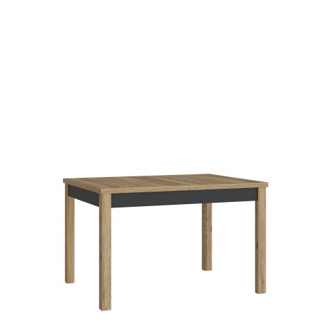 Kulissen-Esstisch >JOAKIMIS< ausziehbar bis 160cm, Eiche Dekor/ Schwarz - 120,4/160x76,6x80cm BxHxT