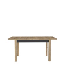 Kulissen-Esstisch >JOAKIMIS< ausziehbar bis 160cm, Eiche Dekor/ Schwarz - 120,4/160x76,6x80cm BxHxT