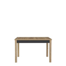 Kulissen-Esstisch >JOAKIMIS< ausziehbar bis 160cm, Eiche Dekor/ Schwarz - 120,4/160x76,6x80cm BxHxT