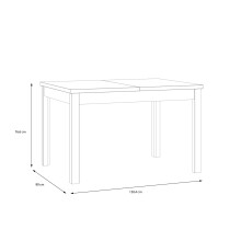 Kulissen-Esstisch >JOAKIMIS< ausziehbar bis 160cm, Eiche Dekor/ Schwarz - 120,4/160x76,6x80cm BxHxT