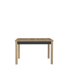 Kulissen-Esstisch >JOAKIMIS< ausziehbar bis 160cm, Eiche Dekor/ Schwarz - 120,4/160x76,6x80cm BxHxT