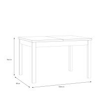 Kulissen-Esstisch >JOAKIMIS< ausziehbar bis 160cm, Eiche Dekor/ Schwarz - 120,4/160x76,6x80cm BxHxT