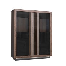 Highboard >SAVONA< LED, Script-Schlameiche Dekor /...