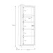 Vitrine >SAVONA< LED, Script-Schlameiche / Schwarz Glanz - 73,3x197x42,3cm (B/H/T)